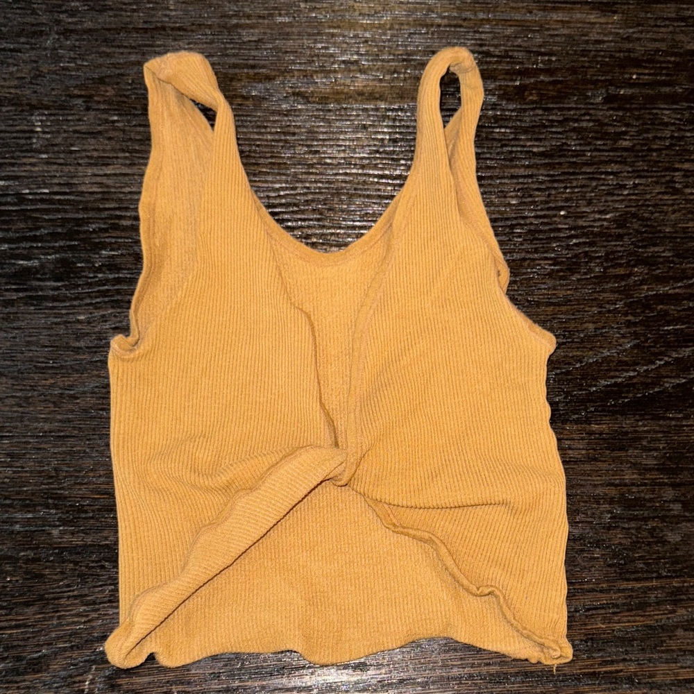 Urban Outfitters Mustard Twist Front Crop Top